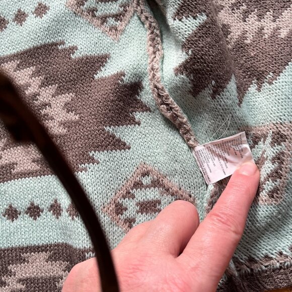 RETROD retro sweater pale mint green/pale brown , size Small - Picture 9 of 14